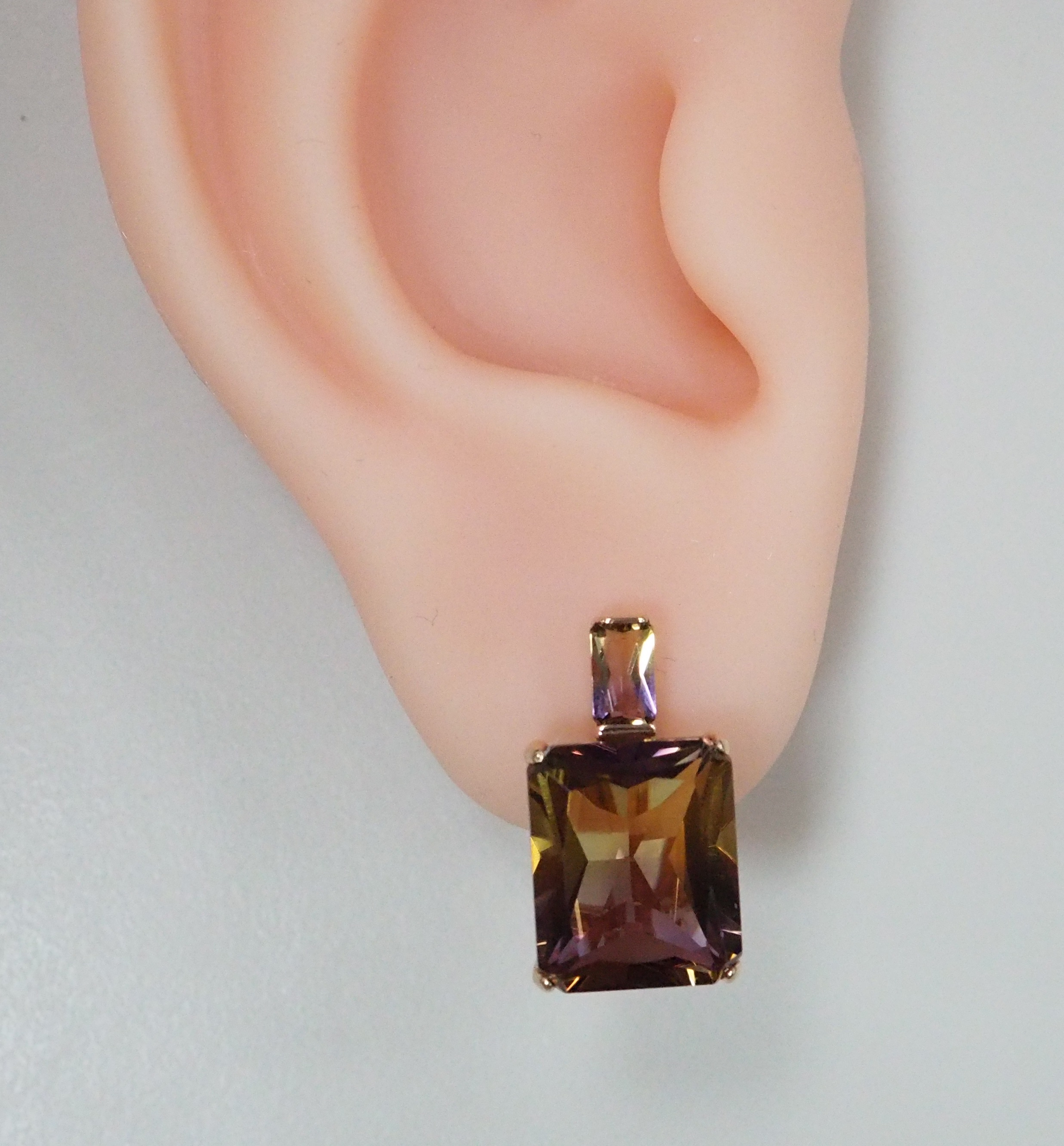 Серебряные серьги с аметринами